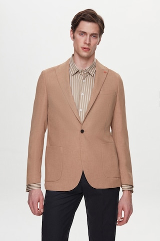 Twn Slim Fit Kahverengi Armürlü Uçan Blazer Kumaş Ceket 4ef04zb024092 Kahve