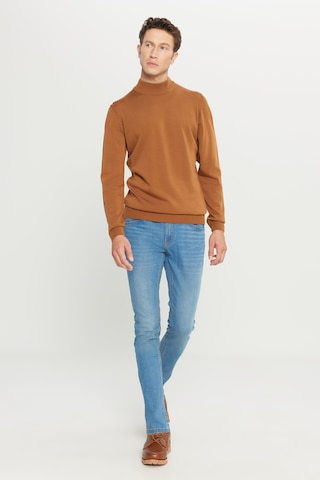 AC&Co / Altınyıldız Classics Altinyildiz Classics Erkek Tarçın Standart Fit Normal Kesim Yarım Balıkçı Yaka Triko 4A4923100005TRCM Tarçın