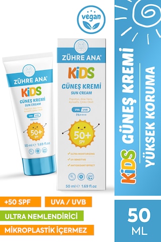 Kids Çocuk Güneş Kremi Spf 50+ Uva Uvb Leke Karşıtı Yüksek Koruma + E Vitamini 50 Ml