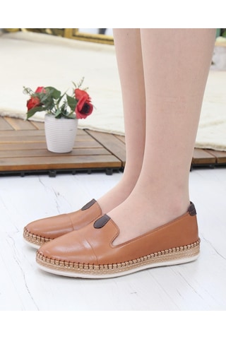 Nesil Shoes Syg P01 Taba Hakiki Deri Kadın Ayakkabı-taba Taba