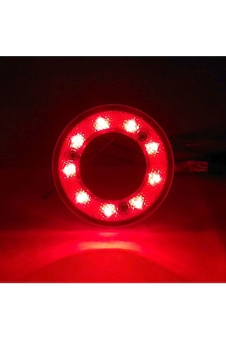 Ahmet Otomotiv Yuvarlak Simit Tip Led Lamba 9 Led 12/24v Kırmızı Stop Lamba