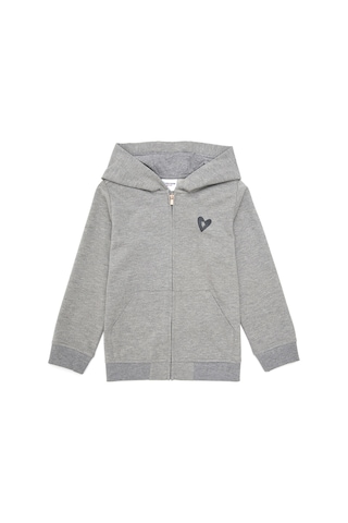 U.S. Polo Assn. Kız Çocuk Gri Melanj Fermuarlı Sweatshirt 50296942-VR086