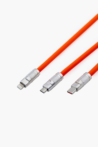 120w 3 İn 1 Süper Hızlı Şarj Kablosu , Iphone , Xiaomi , Huawei Uyumlu Silikon Şarj Kablosu