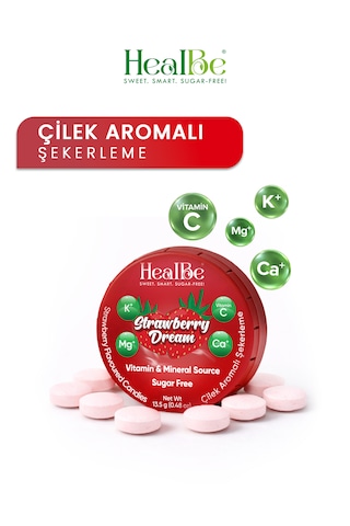 Çilek Aromalı Şekersiz Şekerleme