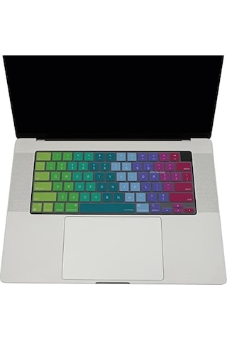 Macbook Klavye Koruyucu Us İngilizce Uyumlu Silikon Kılıf Kapak İnce Hafif Yıkanabilir Keyboard Cover Macbook Air 13.6-15.3 Ve Pro 14-16 M1-m4-m5 Tam Koruma Pembe Yeşil