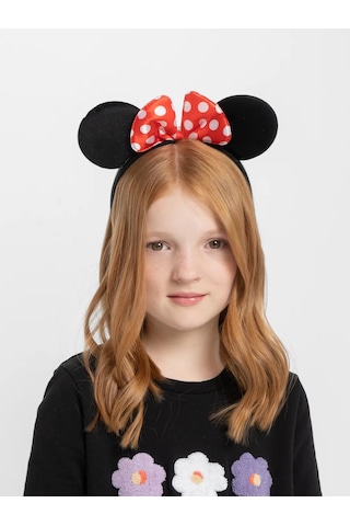Kırmızı Fiyonklu Minnie Mouse Taç Fare Tacı Kafa Bandı Yetişkin