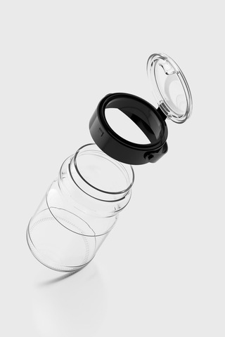 Renga Mono 1700 Ml Siyah Kapaklı 3'lü Cam Kavanoz Seti 131072 Siyah