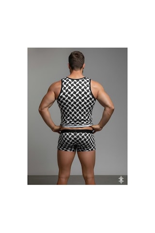 Erkek Desenli Tank Top Boxer Takım Çok Renkli