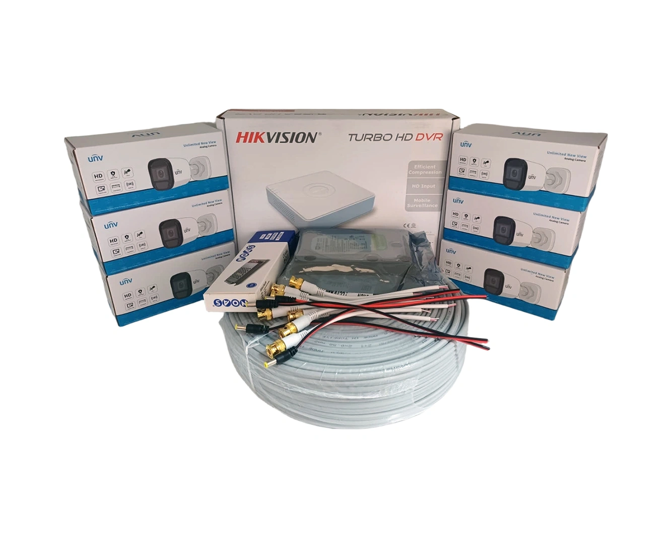 Hikvision 6'lı Güvenlik Kamerası Seti, Mikrofonlu, Uzaktan İzleme, Olay Anında Bildirim