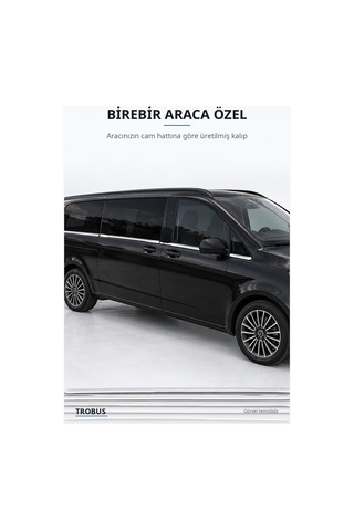 Mercedes-benz Vito W447 2014 Ve Sonrası Uyumlu Krom Cam Çıtası 8 Parça Paslanmaz Çelik