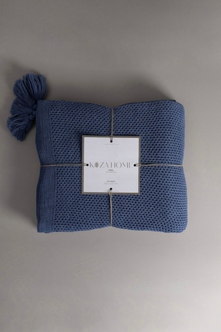 Miel İndigo Kenarı Ponponlu Tek Kişilik Battaniye 160x220 37116 Indigo