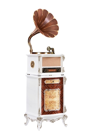 Fennessy F1877-65s Vintage 100w Hifi Gramofon Pikap Plakçalar, Bluetooth, Cd, Radio, Usb Çalar Krist