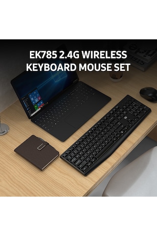 Reedark Fude Ek785 Kablosuz Klavye-fare Seti 2.4g 15m Erişim 106 Tuş 3 Seviye Dpı Ev Ofis Oyun İçin Siyah Pil Yok Diğer