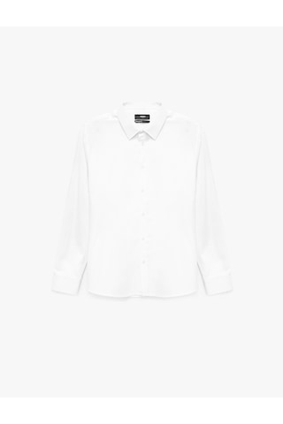 Koton Regular Fit Klasik Yaka Düğmeli Oxford Uzun Kollu Gömlek Beyaz 7wam60038hw