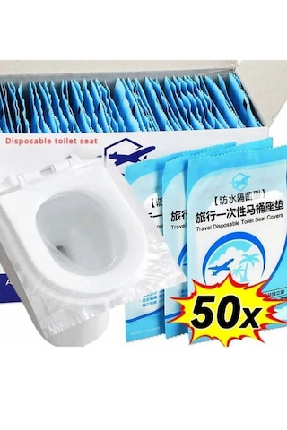 50 Adet Tek Kullanımlık Klozet Örtüsü Klozet Poşeti Klozet Kapak