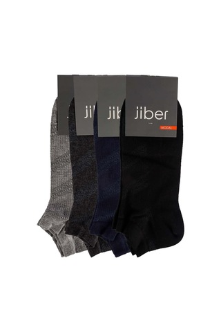 Jiber Erkek Modal Patik Likralı Çorap 6104/6106 - 6 Adet Karışık Renk