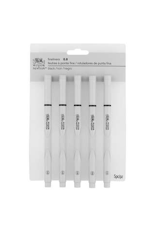 Winsor & Newton 0290082 Keçeli Kalem Seti, 5 Pigment Liner Hassas Çizgiler Ve Çıkışlar İçin, Yüksek Kalite, Pigm
