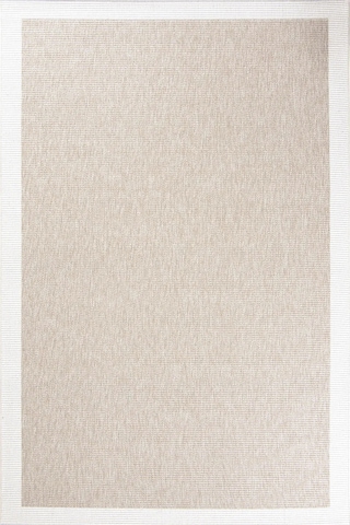 Hoom Rugs Lora 3210 Bej Çerçeveli Çizgili Pamuk Taban Hav Toz Vermez Sisal Halı