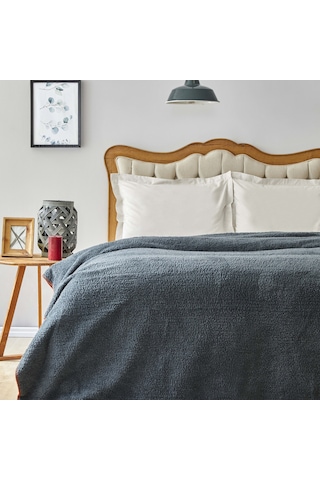 Karaca Home Faye Petrol Çift Kişilik Sherpa Battaniye