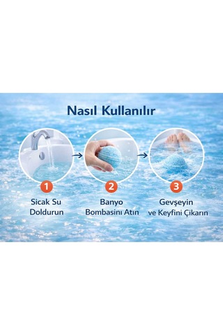 3 Adet 50 Gr. Okyanus Kokulu Banyo Topu, Nem Bombası, Banyo Bombası, Manikür Ve Pedikür Topu Diğer