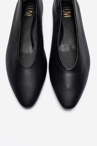 Luvishoes Jenas Siyah Cilt Hakiki Deri Kadın Babet Ayakkabı