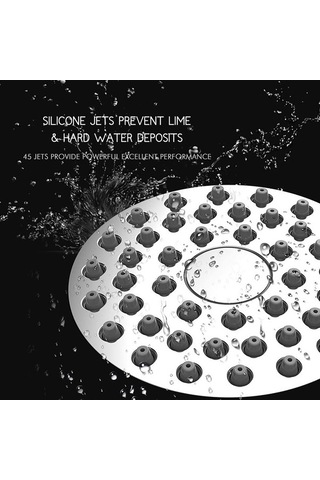 Bloomnest Lebıhmurah Bf1582 Gümüş Yüksek Basınçlı 3 İnç Tıkanmaz Krom Duş Başlığı Gümüş