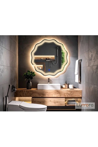Zavira Günışığı Lazer Kumlamalı Lavabo & Banyo Aynası Dokunmatik Sensörlü 60 X 60