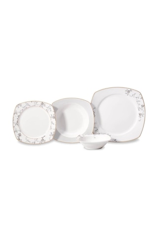 Korkmaz Mona Collection 60 Parça Kare Yemek Takımı A8130