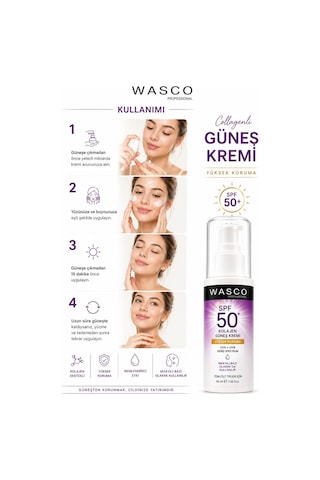 Yaşlanma Karşıtı Spf50+ Kolajenli Güneş Kremi Collagen-panthenol-hyaluronic Acid 50ml