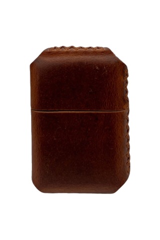 Handmade El Yapımı Hakiki Deri Zippo Modeli Çakmak Koyu Kahverengi