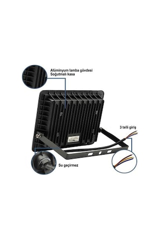 Şanled 100 Watt 9000 Lumen Amber Rengi Işık Smd Led Projektör 10'lu