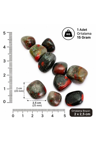 Kan Taşı Doğal Taş Tamburlanmış Heliotrop Bloodstone Dekoratif Şifa Taşı 1-3-6 Adet 3 Adet