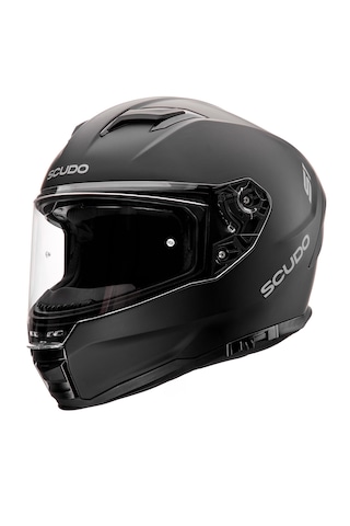 Scudo S1 Ece 22.06 Sertifikalı Full Face Kapalı Güneş Vizörlü Motosiklet Kaskı Siyah Mat