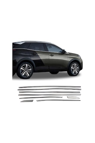 Peugeot 3008 Krom Cam Alt Çıtası 2016-2024 8 Parça