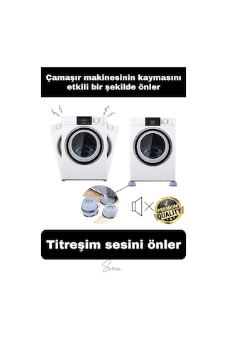 16lı Gürültü Engelleyici Kaymaz Titreşim Önleyici Kauçuk Ayak Ped Çamaşır Makinesi Beyaz Eşya Stoper