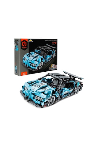 Çek Bırak Mavi Süper Araba 422 Parça Montajlı Yarış Arabası, Koleksiyon Ve Oyun Seti