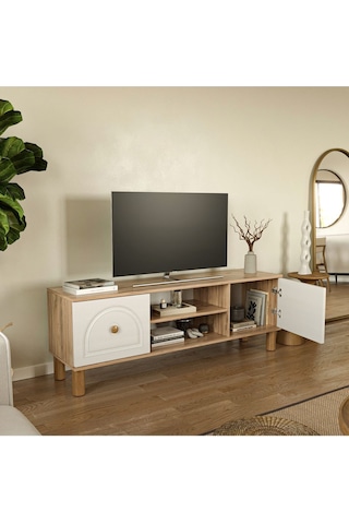 Bohem Tv Ünitesi 150 Cm 2 Kapaklı Mdf Kapaklı Tv Ünitesi Altın