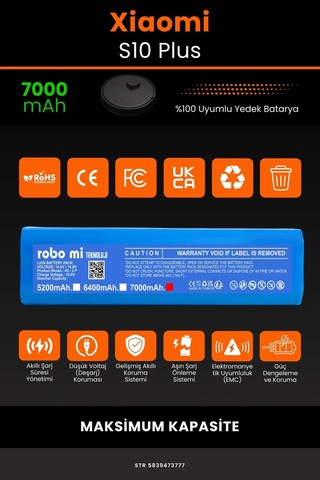 Xıaomı Robot S10+ Plus 7000mAh Robot Süpürge Bataryası