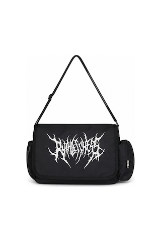 Sevbano Gothic Punk Müzik Baskılı Unisex Okul, Spor, Ofis Çok Amaçlı Post Siyah