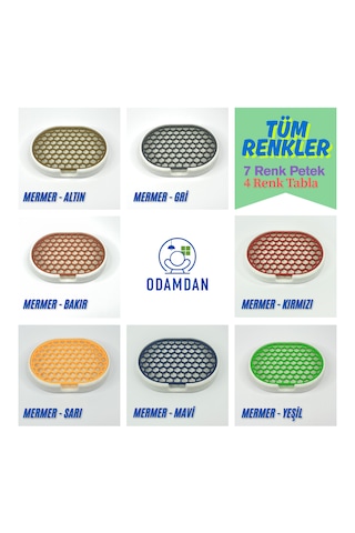 Odamdan Modern Çift Renkli Beyaz-gri Katı Sabunluk - Su Tahliyeli Ve Izgaralı Tasarım 9x12 Cm Mermer - Altın