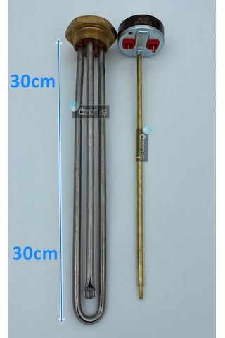 1-1/4'' Krom Kafalı Güneş Enerjisi Rezistansı  (Yerli Üretim) - Termostatlı - Kapaklı