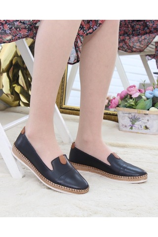 Nesil Shoes Syg P01 Siyah Hakiki Deri Kadın Ayakkabı-siyah Siyah