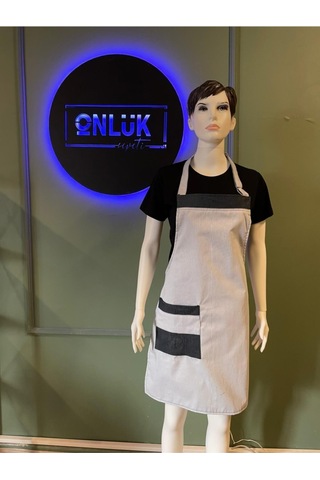 Cafe Garson Restoran Mutfak Önlük Modelleri Açık Mavi