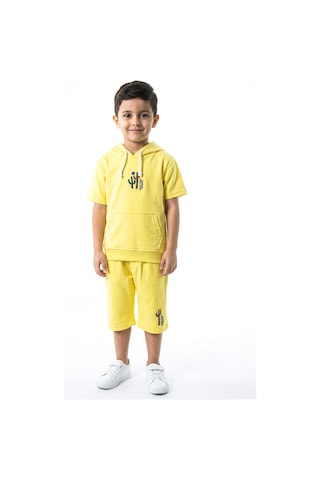 Xo Kids Erkek Çocuk Yazlık 2li Alt Üst Takım Tişort + Şort 2-7 Yaş 3221 Sarı