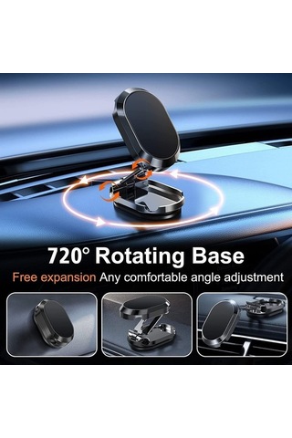 Fortunelane 360 Dönen Katlanır Manyetik Tutucu - Güçlü Mıknatıs, Kaymaz, Evrensel Gümüş GÜMÜŞ