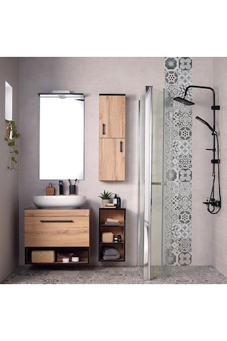 Orka Knidos 90 Cm Mdf Legnano Banyo Dolabı Takımı Ve Boy Dolabı Çok Renkli