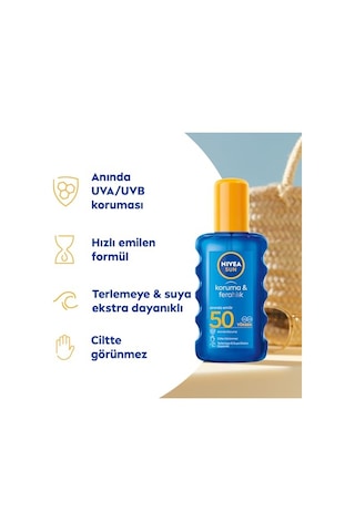 Nıvea Sun Spf50 Yüksek Koruyucu Güneş Spreyi 200ml, Ferahlık, Terlemeye Ve Suya Dayanıklı, Uva Koruması