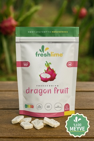 Freshlime Ejder Meyvesi Kuru Meyve Cipsi Dondurularak Kurutulmuş Freeze 30 G
