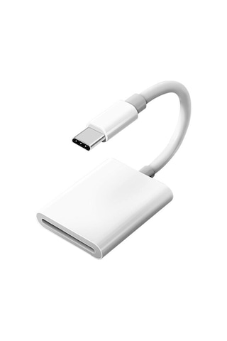 Jeehugo Type-c'den Sd/tf Kart Okuyucu, 64gb'a Kadar Destekli, Hızlı Fotoğraf Paylaşımı, Plug & Play, Beyaz, Taşınabilir Abs Tasarım