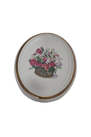Vintage Dekoratif Çiçek Temalı Porselen Duvar Tabağı 11cm 003